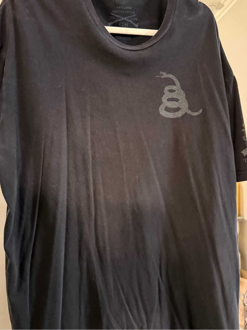 Grunt Style Black Short Sleeve Tee with Subtle Snake Chest Graphic